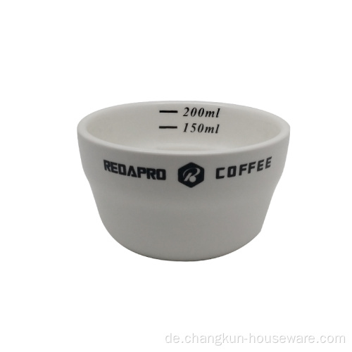 Professionelle 200ml Keramik-Kaffeeschüssel mit Skala